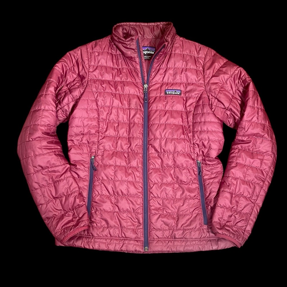 Patagonia Quilted Nano Puff Prima Loft Full Zip Jacket Womens S Plum Burgundy